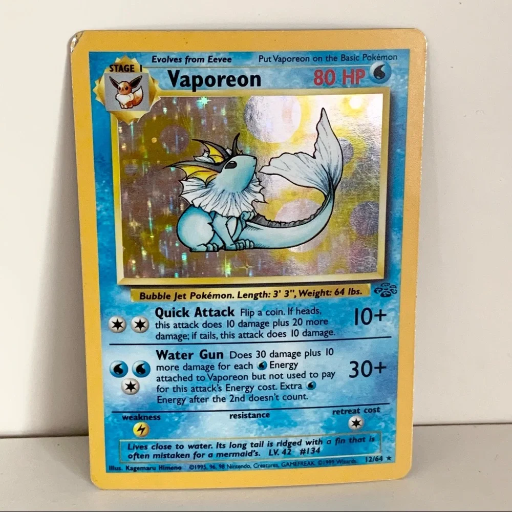 Hold 1999 Vaporeon Jungle Set Unlimited 1/64 Holo